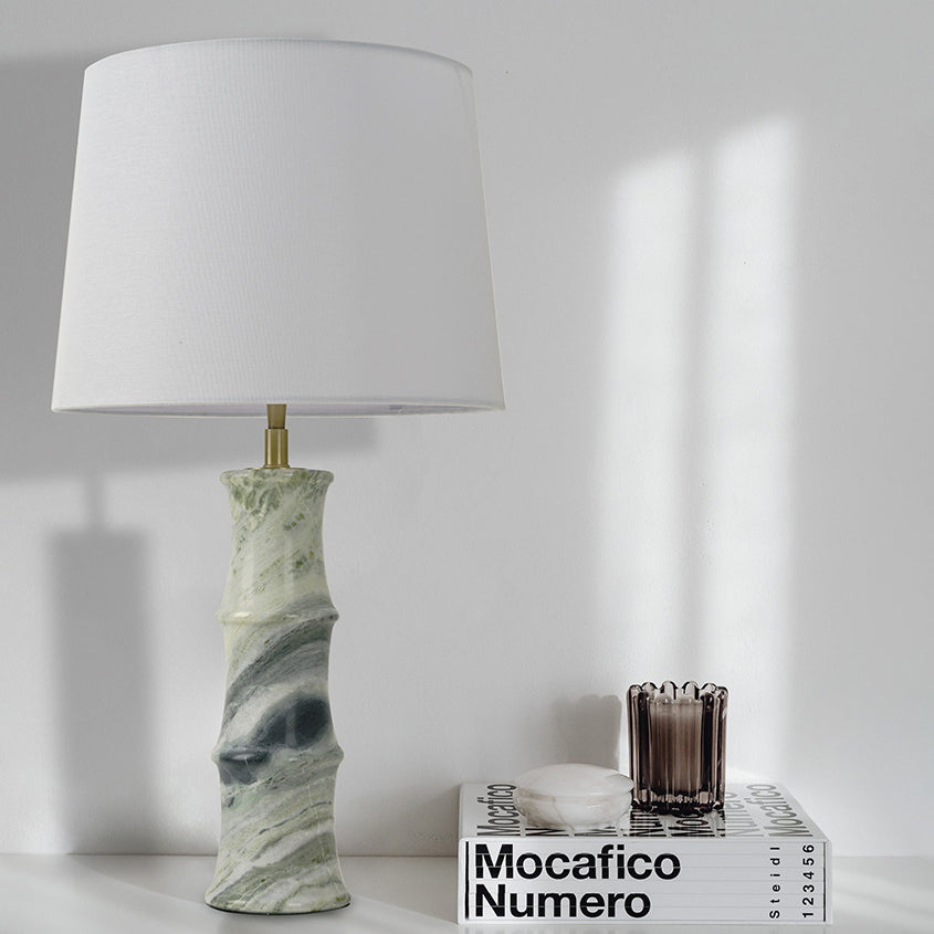 Fabric Marble Imitation Bamboo Table Lamp