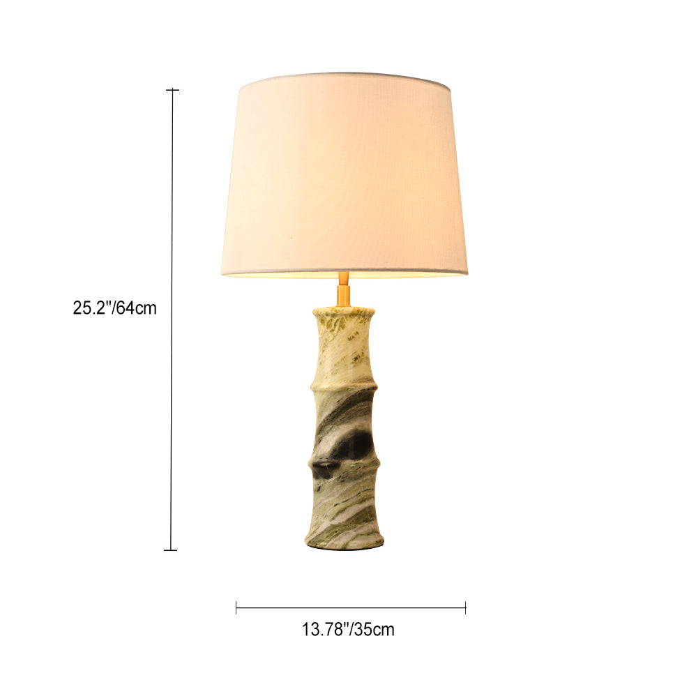 Fabric Marble Imitation Bamboo Table Lamp