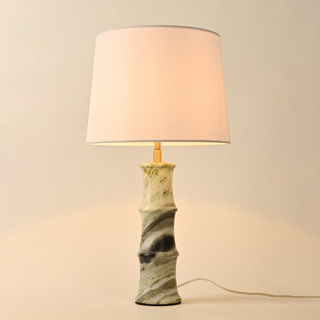 Fabric Marble Imitation Bamboo Table Lamp