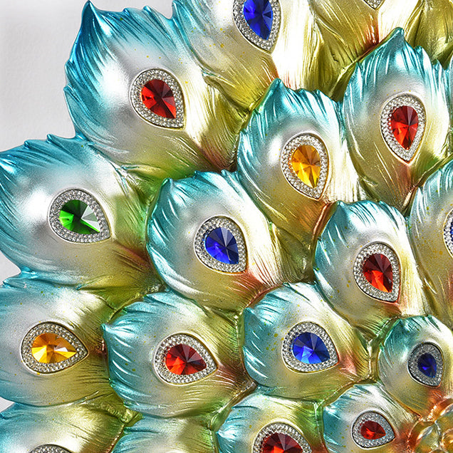 Resin Peacock Crystal Ball Wall Lamp