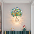 Resin Peacock Crystal Ball Wall Lamp