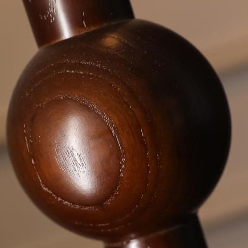 Silk Round Wood Aluminum Table Lamp