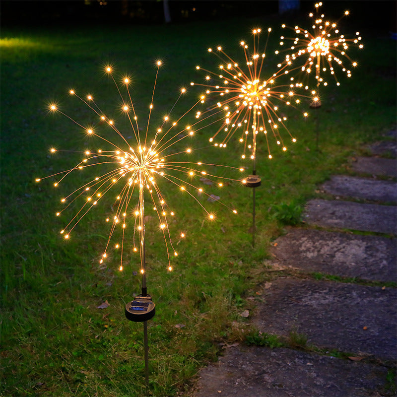 Contemporary Industrial Solar Firework Outdoor Light