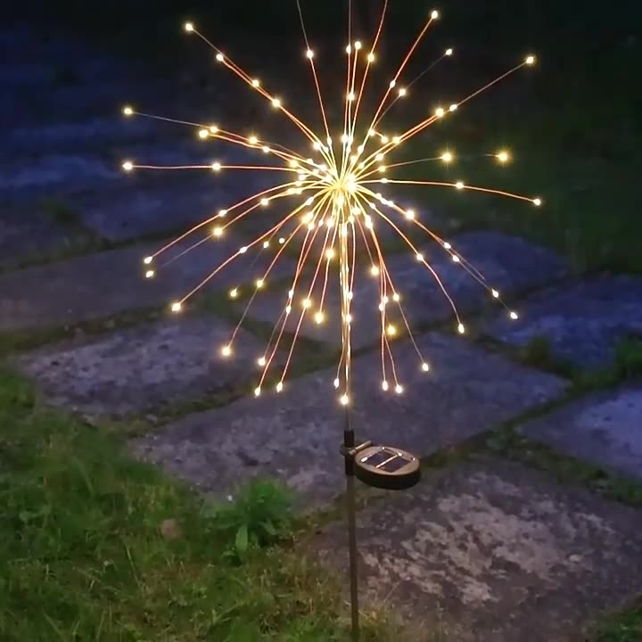 Contemporary Industrial Solar Firework Outdoor Light