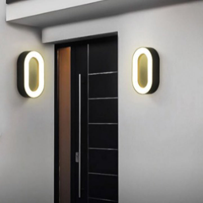 Oval Aluminum Acrylic Patio Outdoor Light