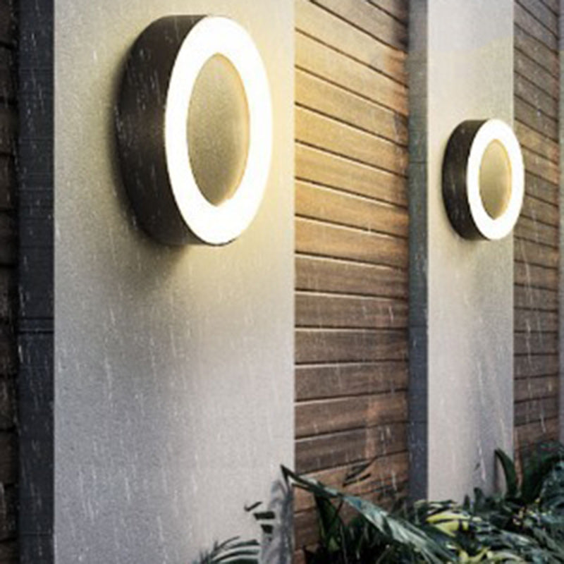 Oval Aluminum Acrylic Patio Outdoor Light