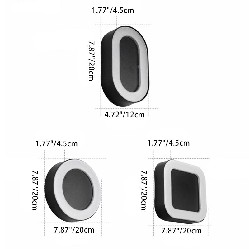 Oval Aluminum Acrylic Patio Outdoor Light