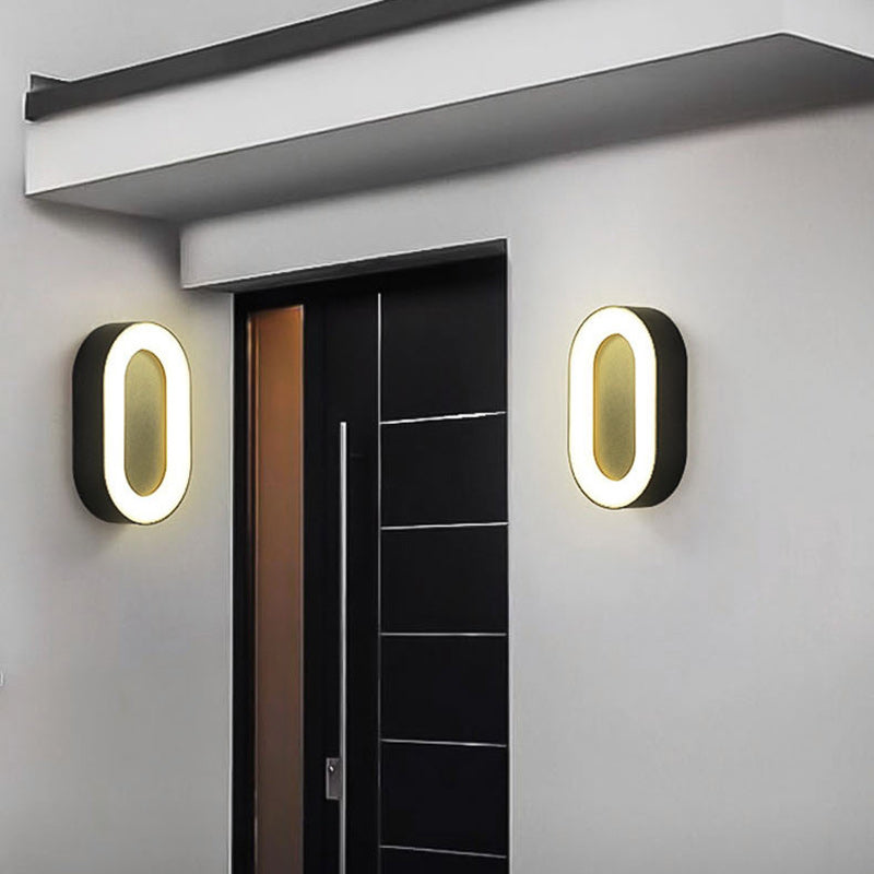 Oval Aluminum Acrylic Patio Outdoor Light