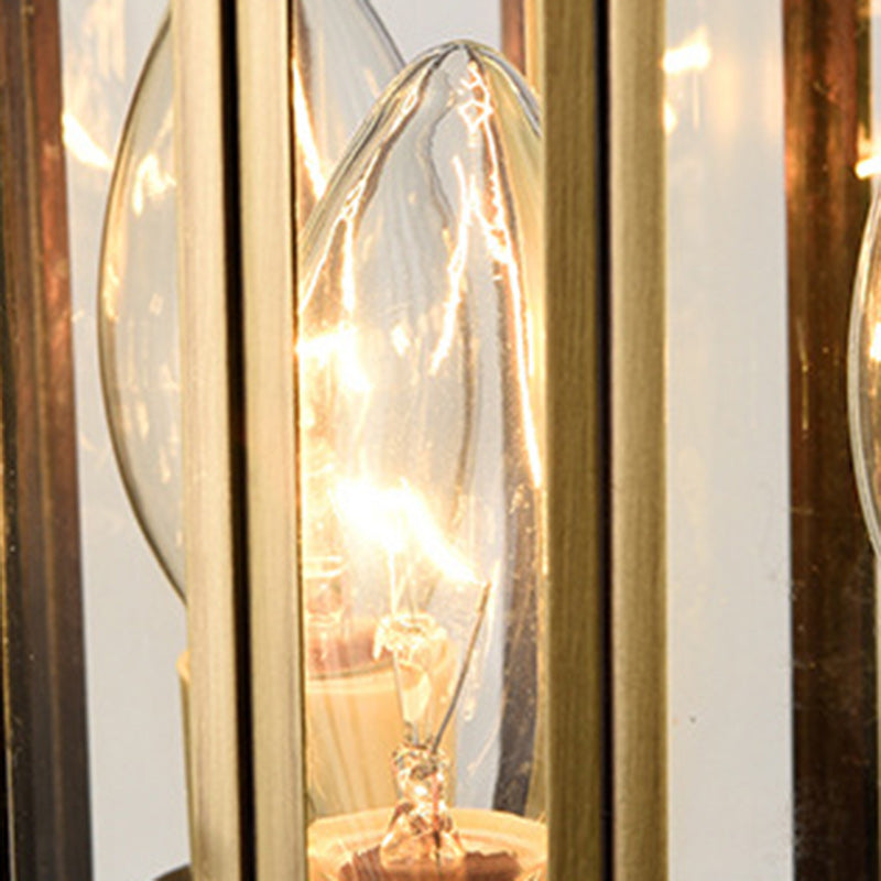 Brass Frame Cylinder Water 3-Light Outdoor Light