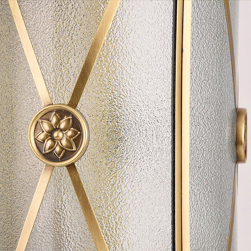 Brass Frame Cylinder Water 3-Light Outdoor Light