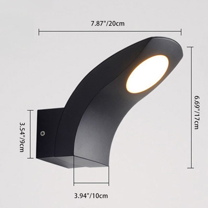 Curved Aluminum Garden Outdoor Light