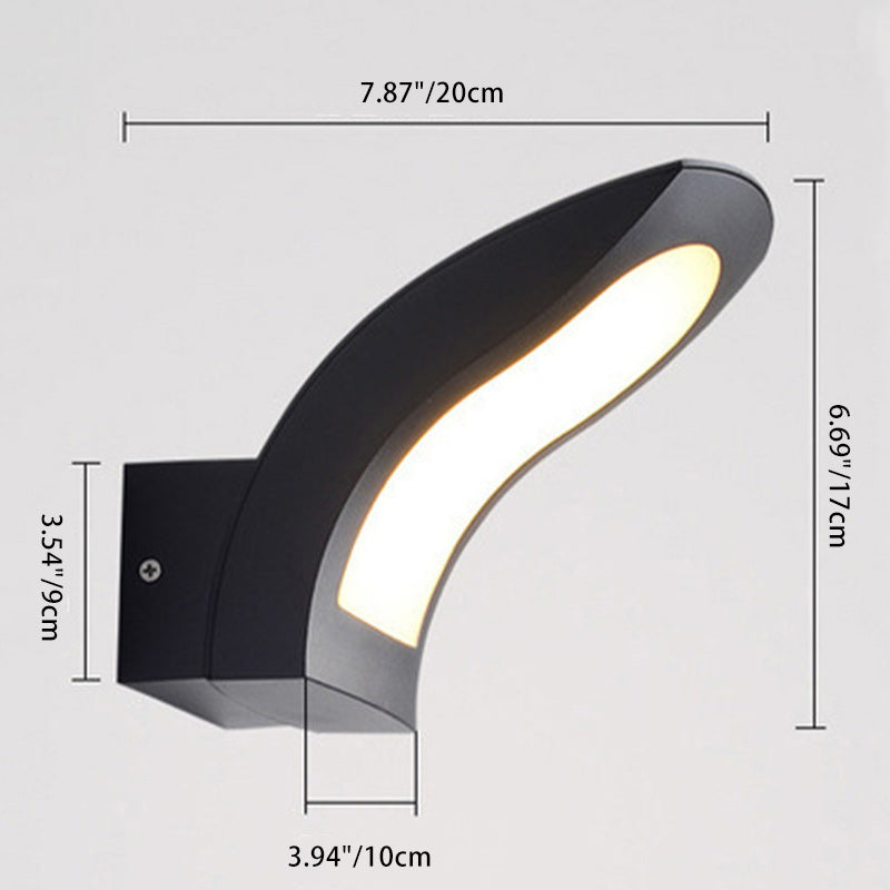 Curved Aluminum Garden Outdoor Light
