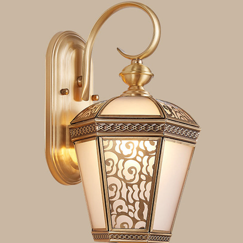 Brass Frame Glass Garden Outdoor Light