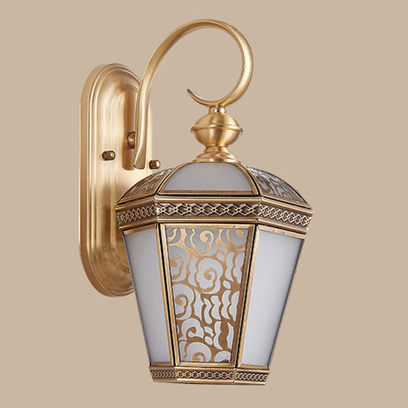 Brass Frame Glass Garden Outdoor Light