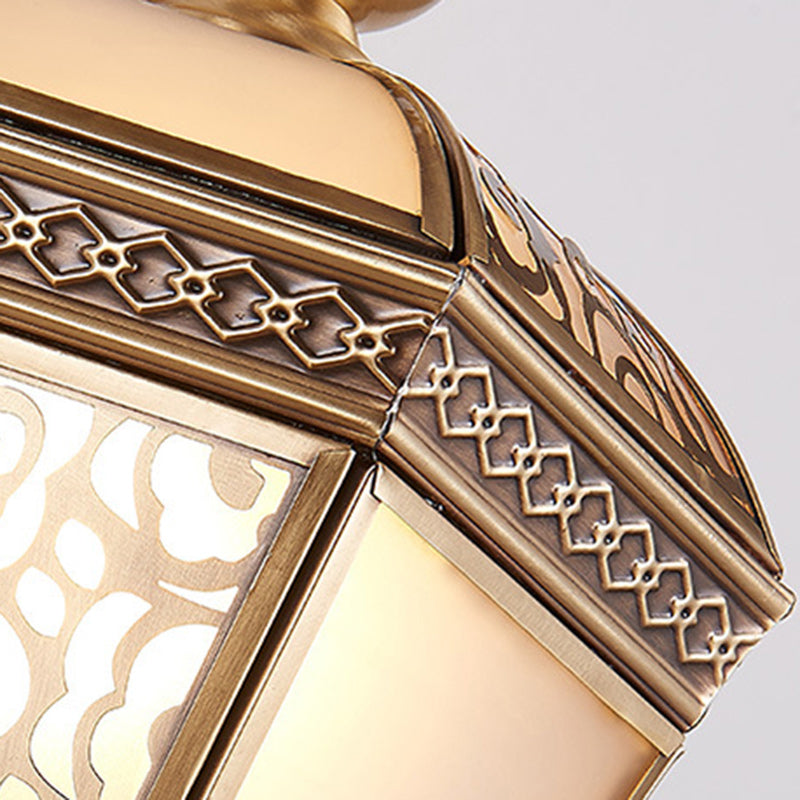 Brass Frame Glass Garden Outdoor Light