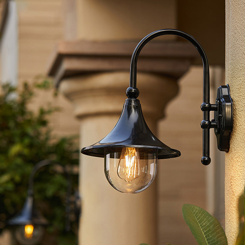 Aluminum Trumpet Glass Garden Outdoor Light