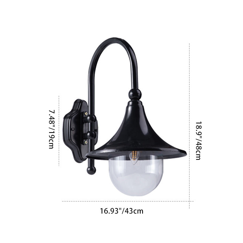 Aluminum Trumpet Glass Garden Outdoor Light