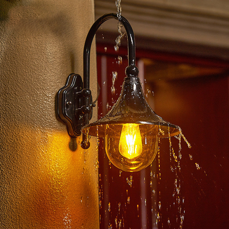 Aluminum Trumpet Glass Garden Outdoor Light