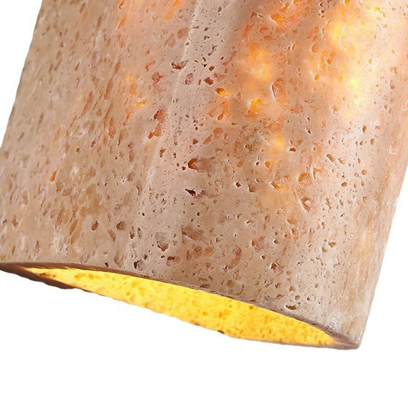 Pleated Travertine Semicircle Garden Outdoor Light