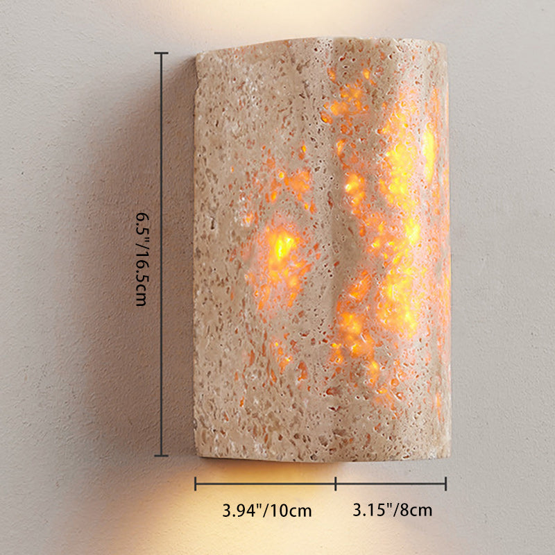 Pleated Travertine Semicircle Garden Outdoor Light