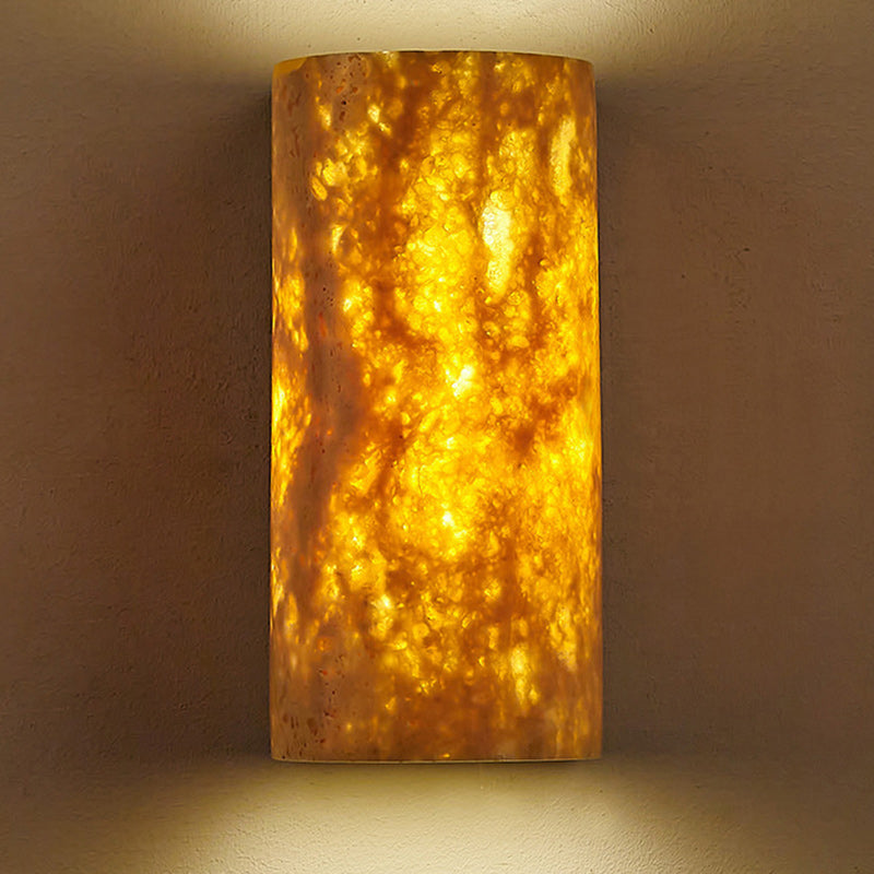 Pleated Travertine Semicircle Garden Outdoor Light