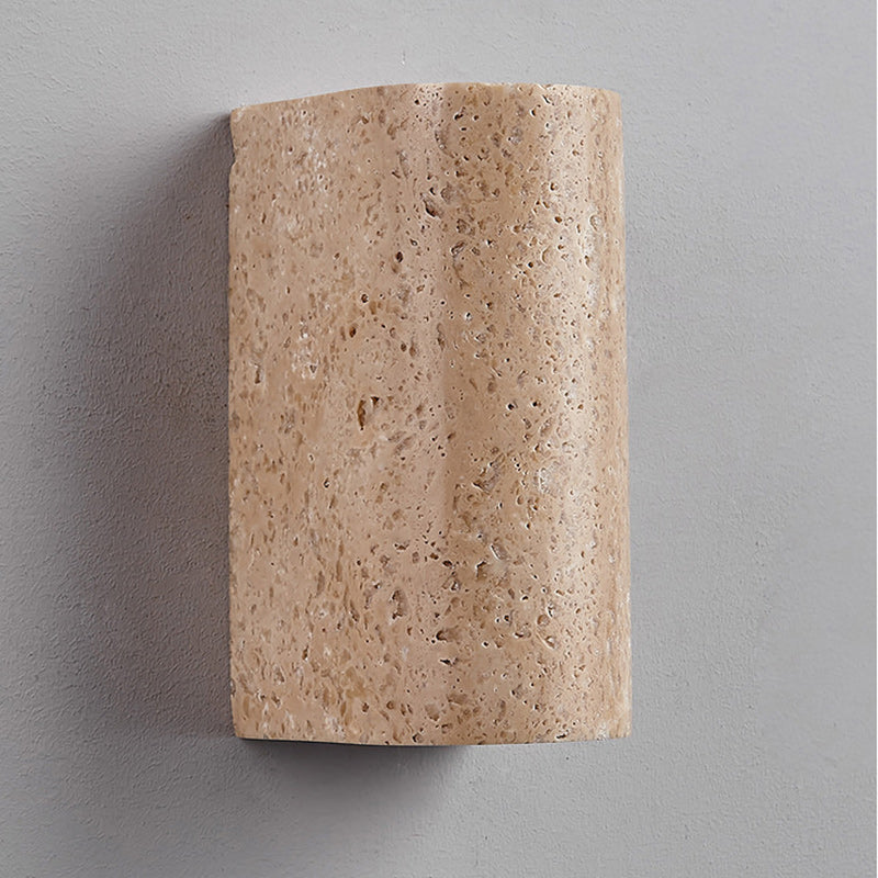 Pleated Travertine Semicircle Garden Outdoor Light