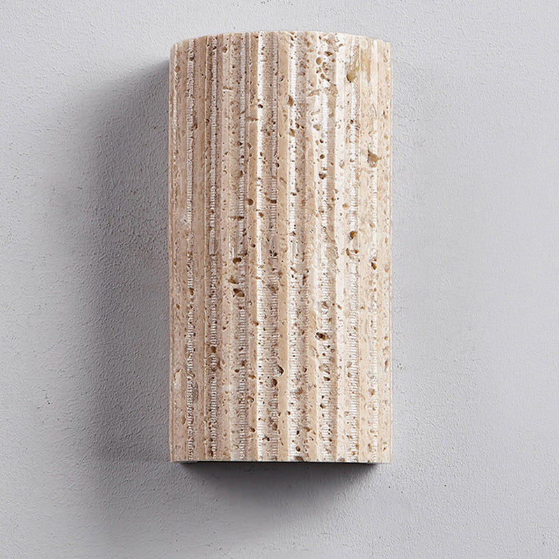 Pleated Travertine Semicircle Garden Outdoor Light