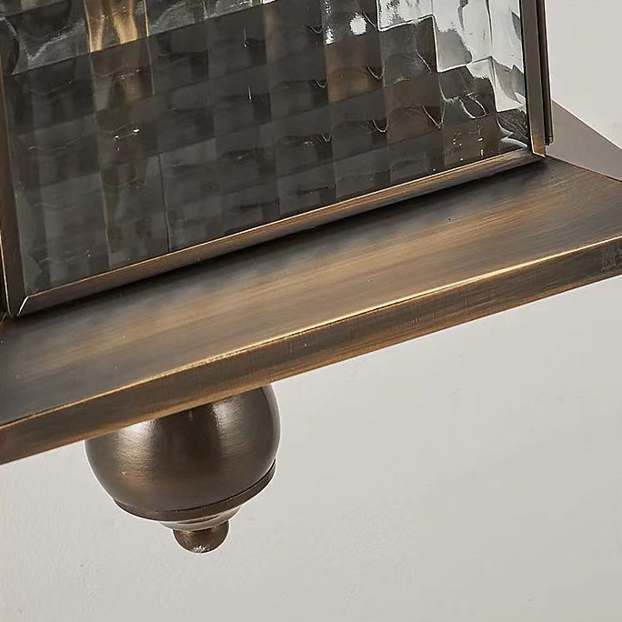 Brass Column Tempered Glass 2-Light Outdoor Light