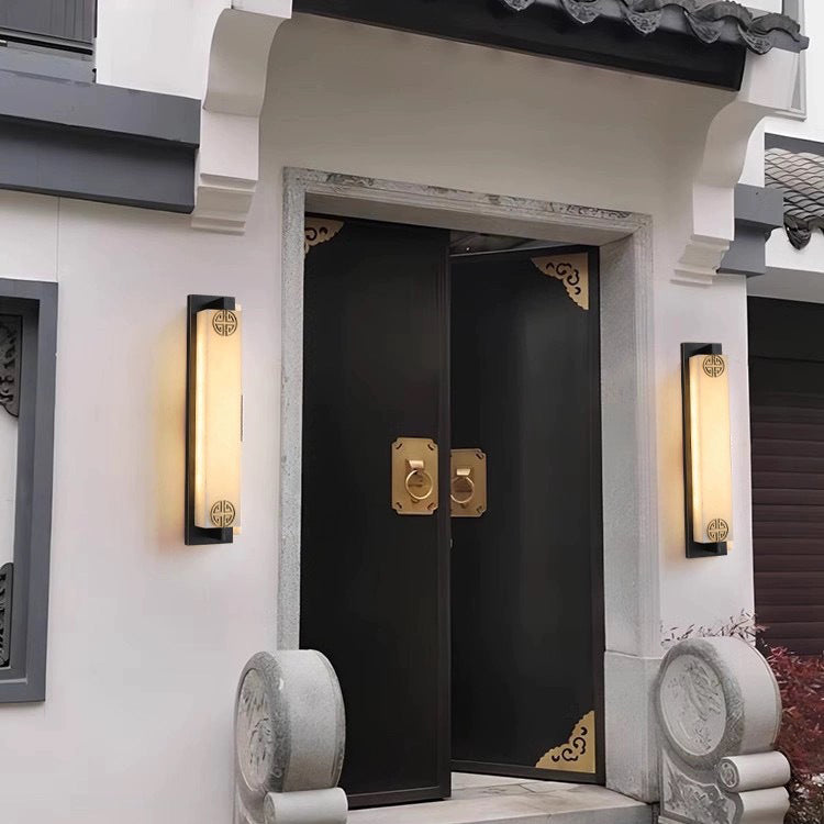 Column Stainless Steel Marble Outdoor Light