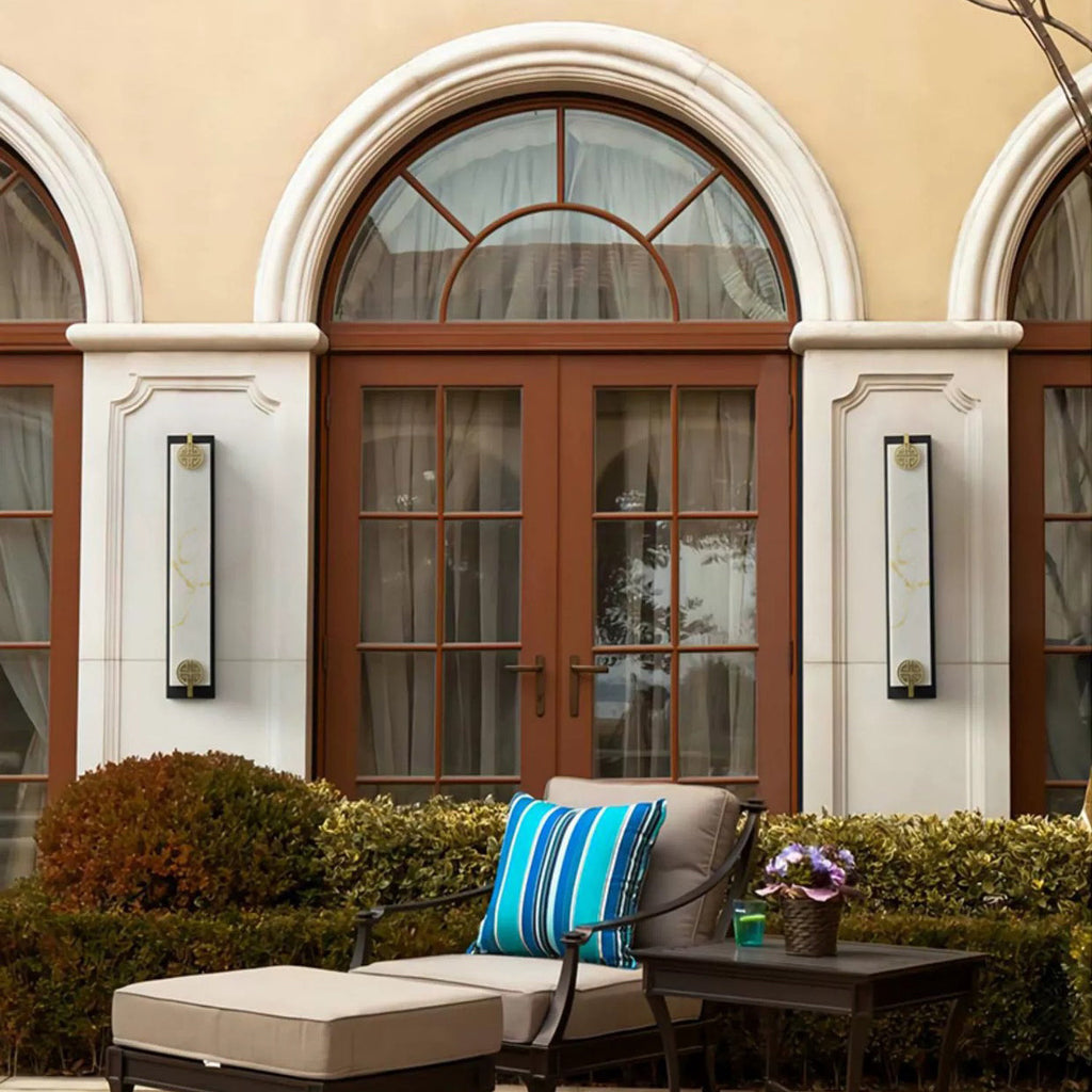 Column Stainless Steel Marble Outdoor Light