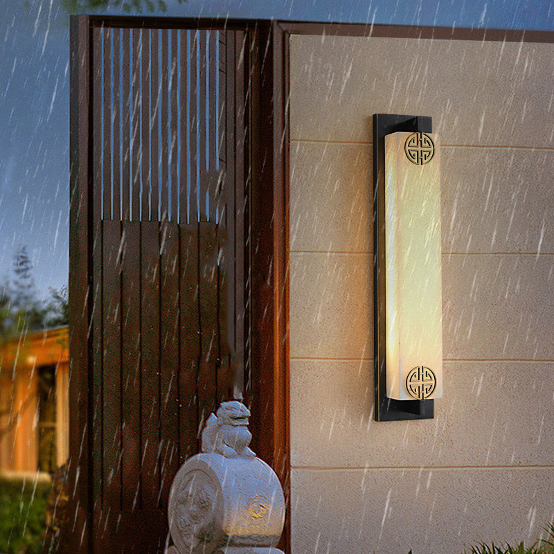 Column Stainless Steel Marble Outdoor Light