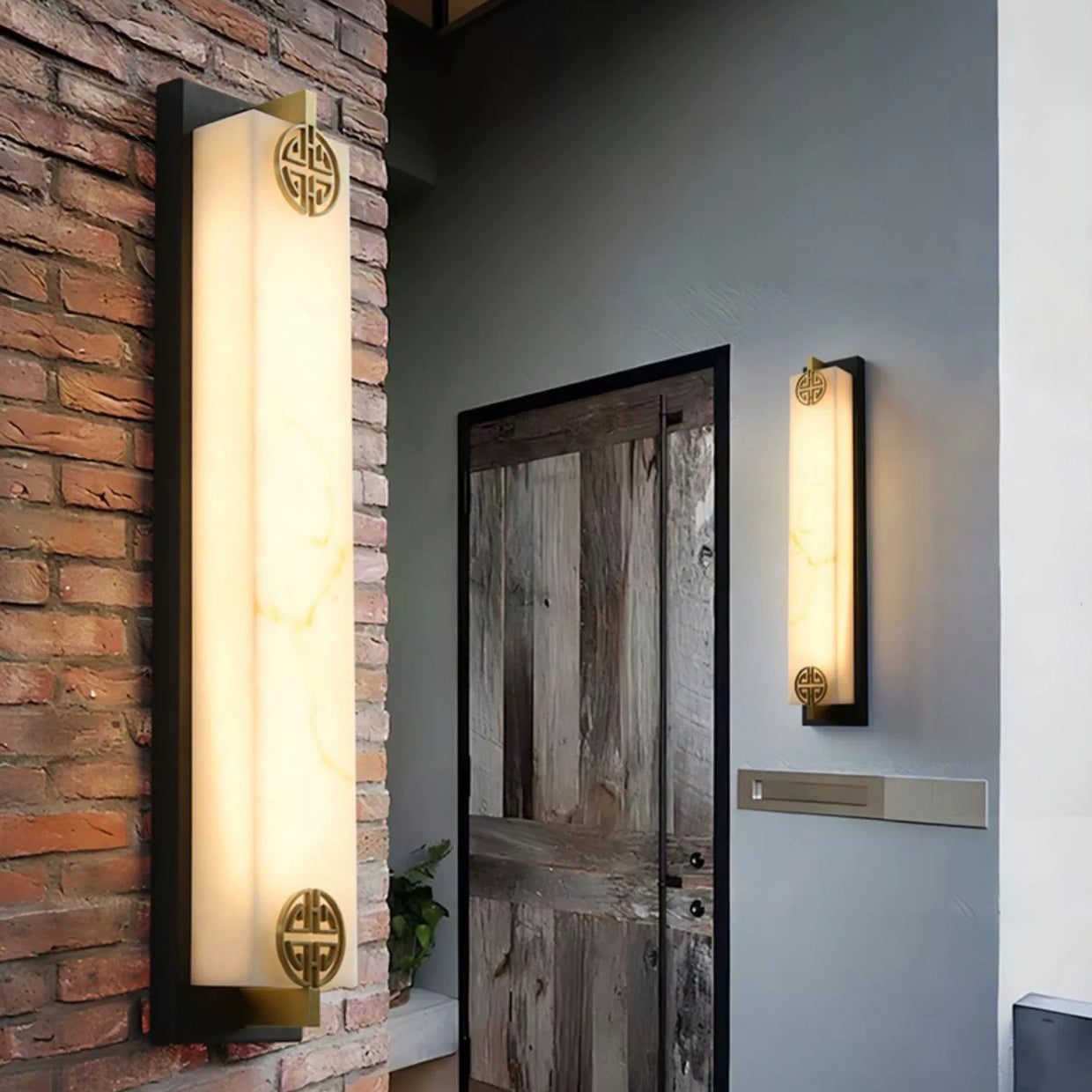 Column Stainless Steel Marble Outdoor Light