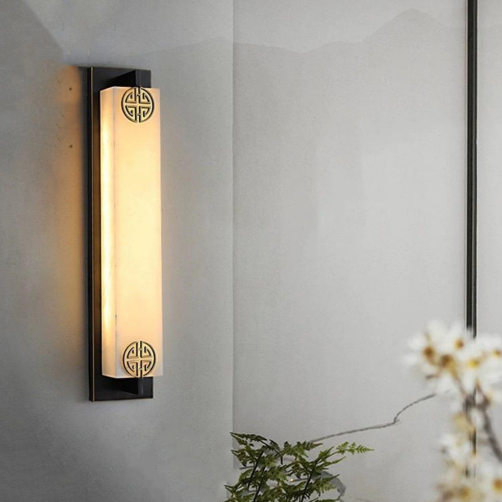 Column Stainless Steel Marble Outdoor Light