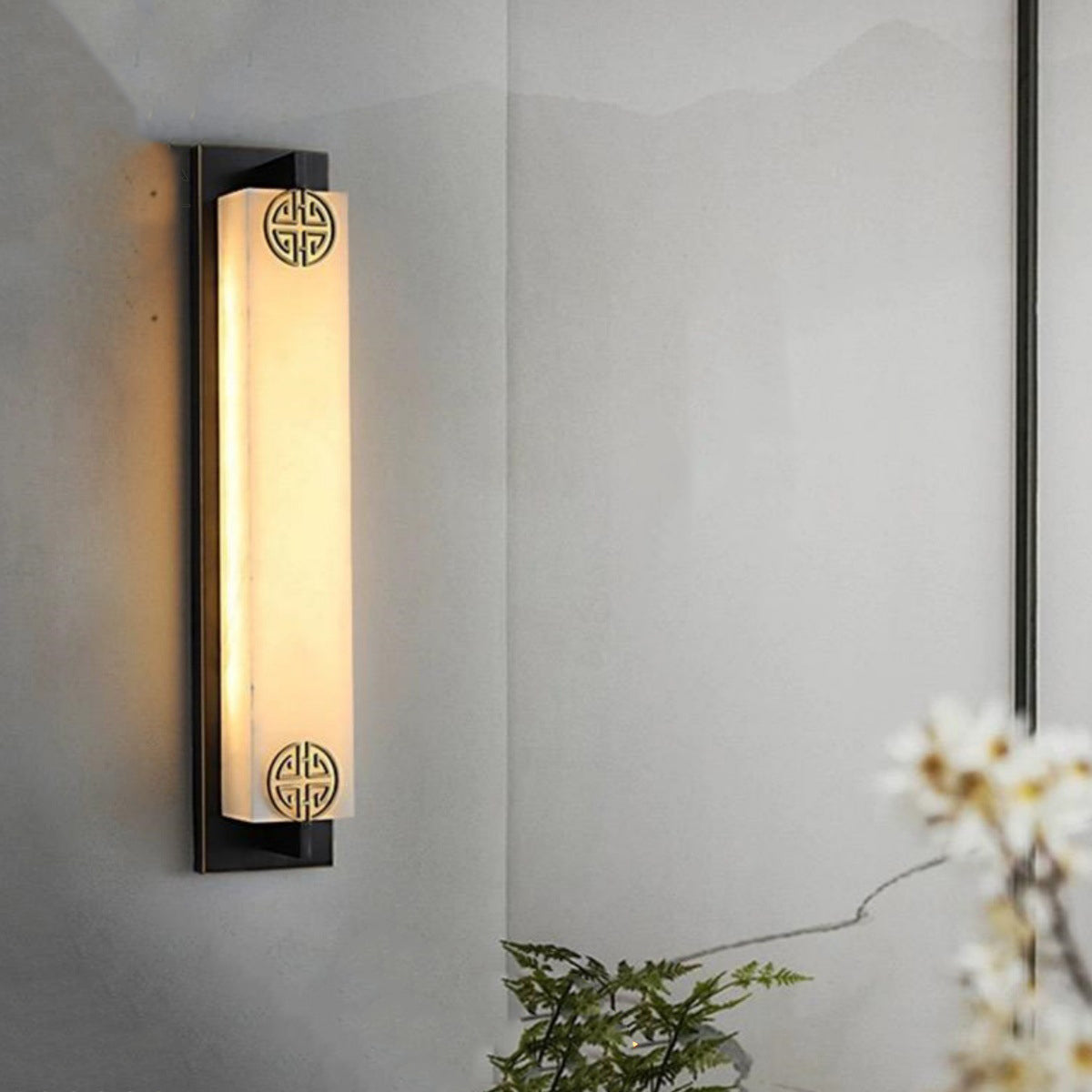 Column Stainless Steel Marble Outdoor Light