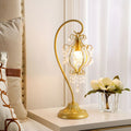 Curved Iron Frame Crystal Table Lamp
