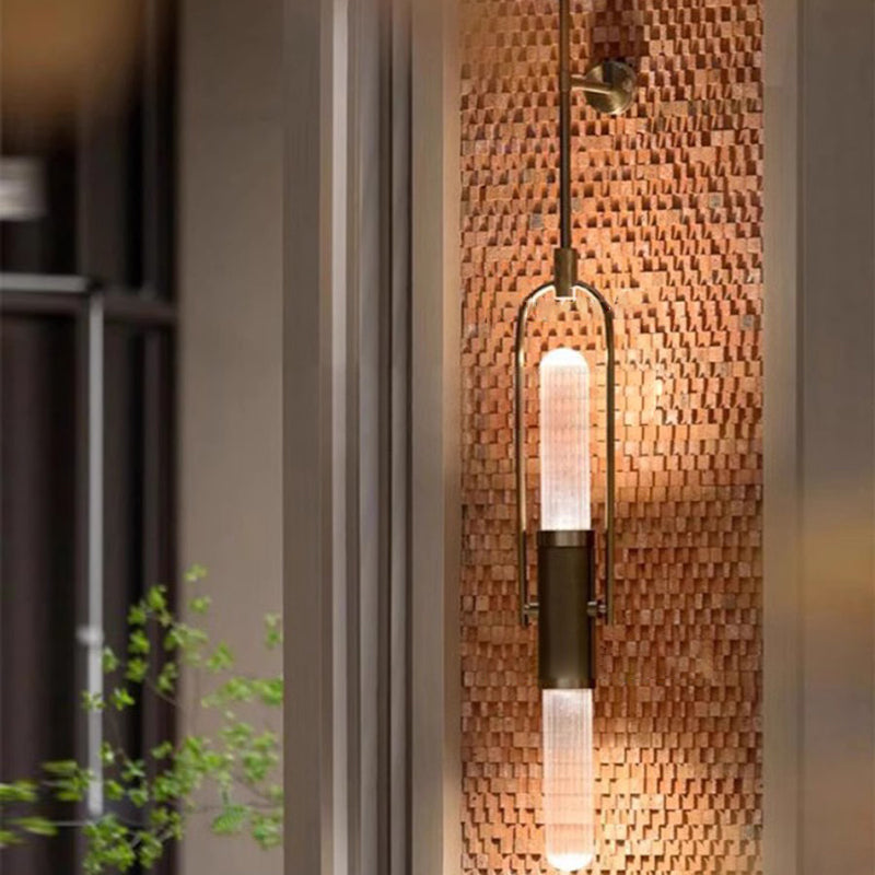 Iron Glass Long Strip Wall Lamp
