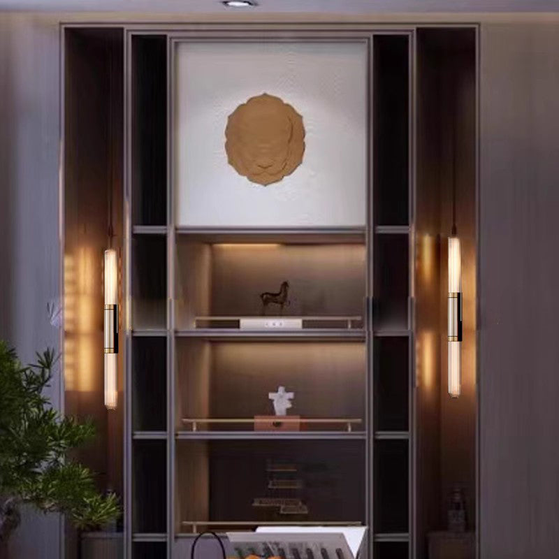 Iron Glass Long Strip Wall Lamp