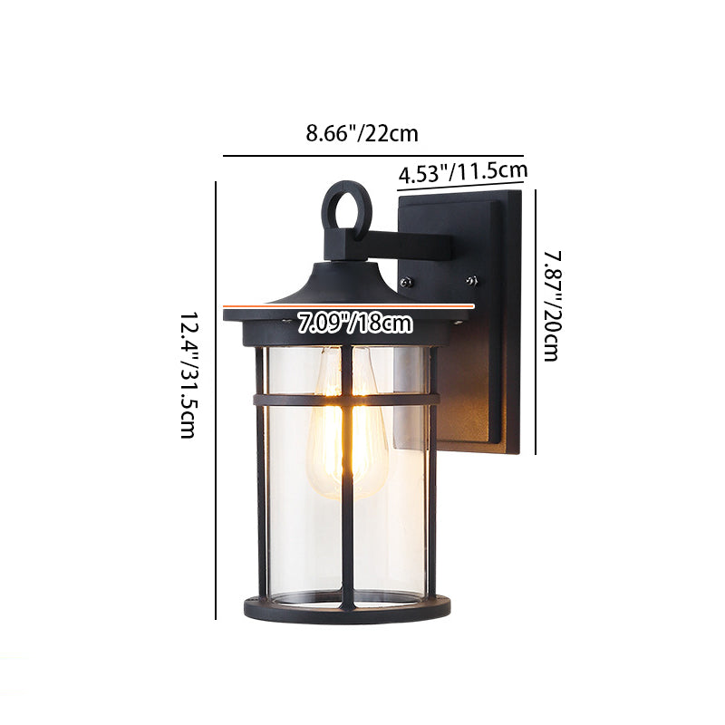 Cylinder Aluminum Glass Patio Outdoor Light