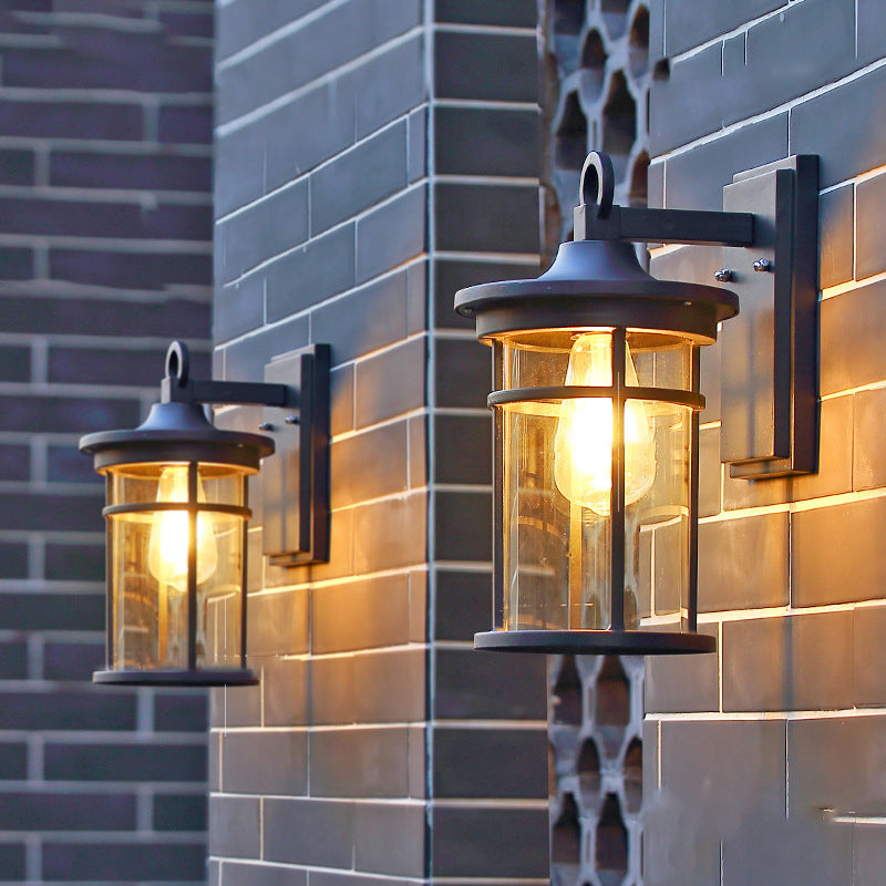 Cylinder Aluminum Glass Patio Outdoor Light