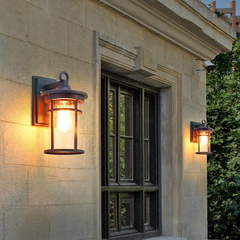 Cylinder Aluminum Glass Patio Outdoor Light