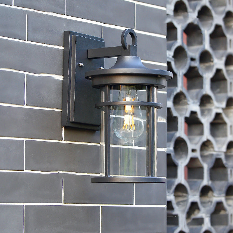 Cylinder Aluminum Glass Patio Outdoor Light