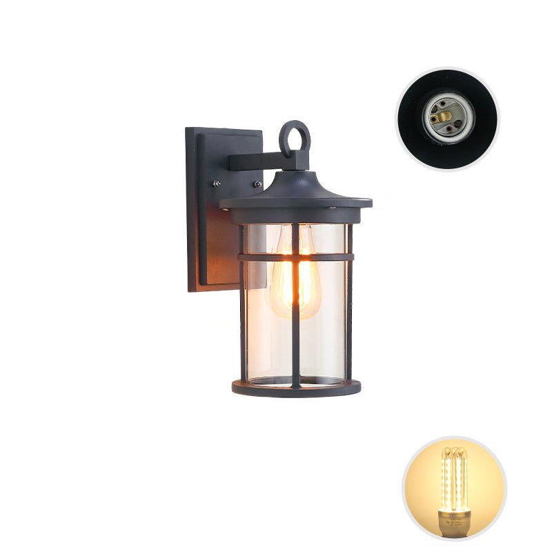 Cylinder Aluminum Glass Patio Outdoor Light