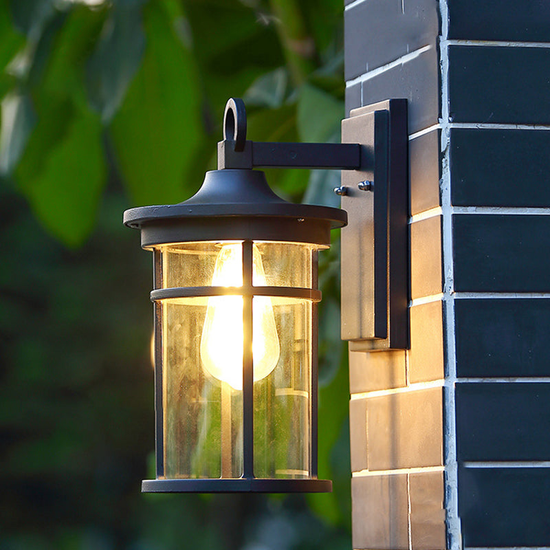 Cylinder Aluminum Glass Patio Outdoor Light