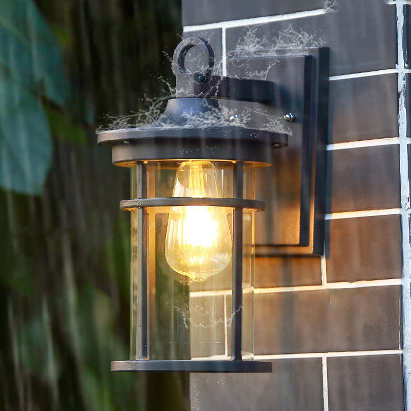 Cylinder Aluminum Glass Patio Outdoor Light