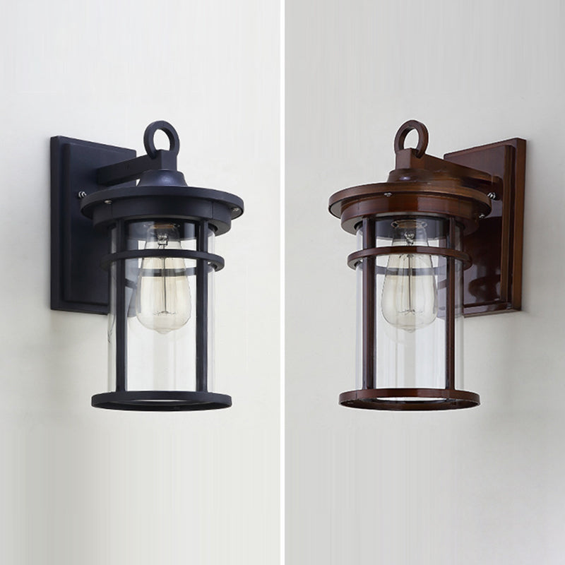 Cylinder Aluminum Glass Patio Outdoor Light