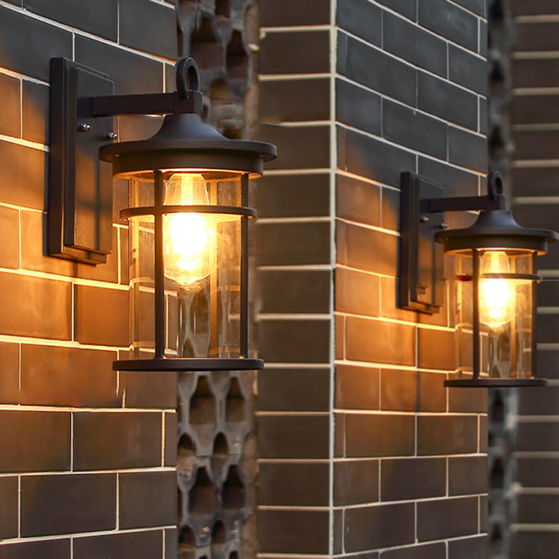 Cylinder Aluminum Glass Patio Outdoor Light
