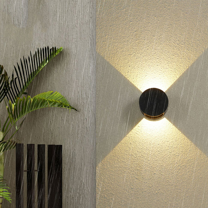 Round Aluminum Up Down Outdoor Light