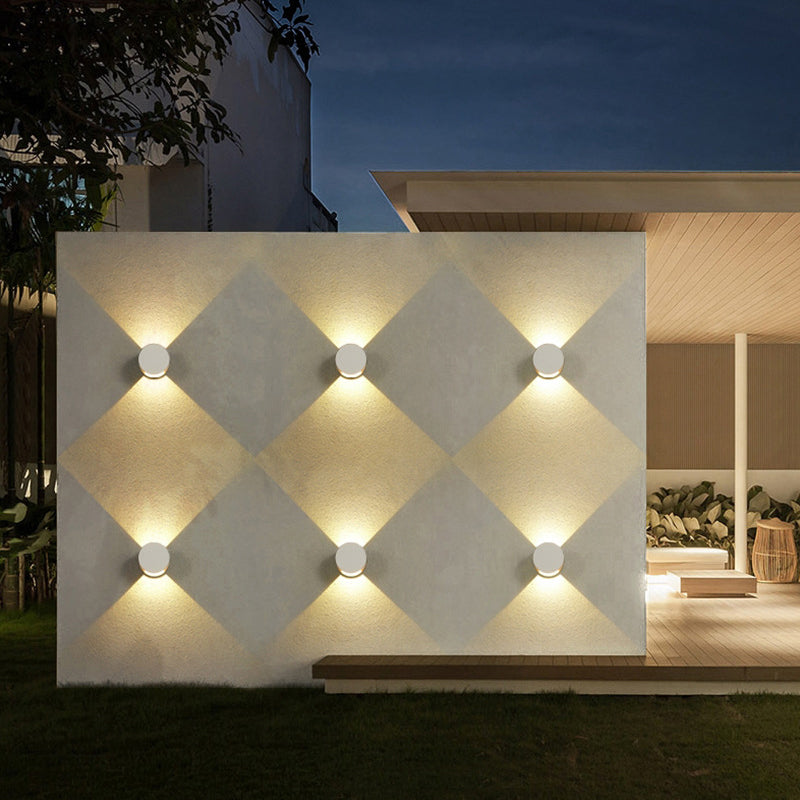 Round Aluminum Up Down Outdoor Light