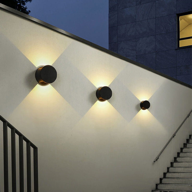 Round Aluminum Up Down Outdoor Light