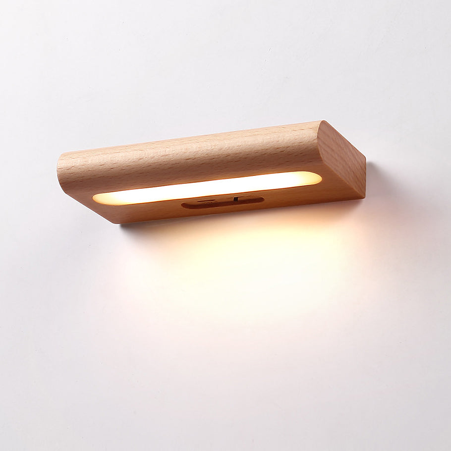 Solid Wood Rectangular Patio Outdoor Light